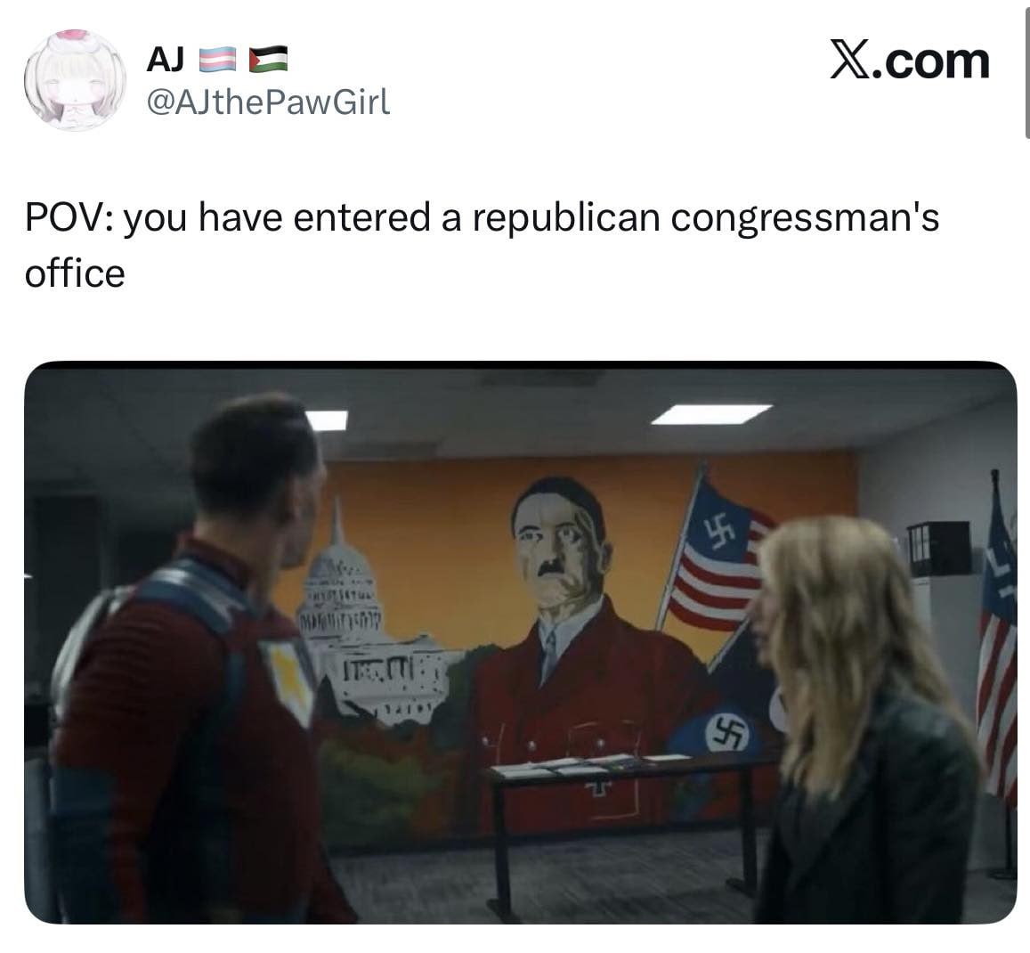 | a xX.com
ar @AJthePawGirl

POV: you have entered a republican congressman's
office