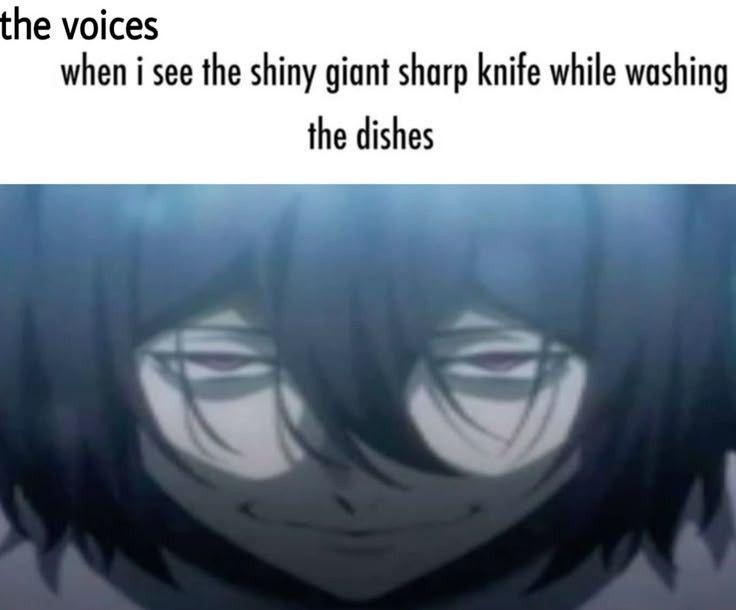 the voices
when i see the shiny giant sharp knife while washing

the dishes