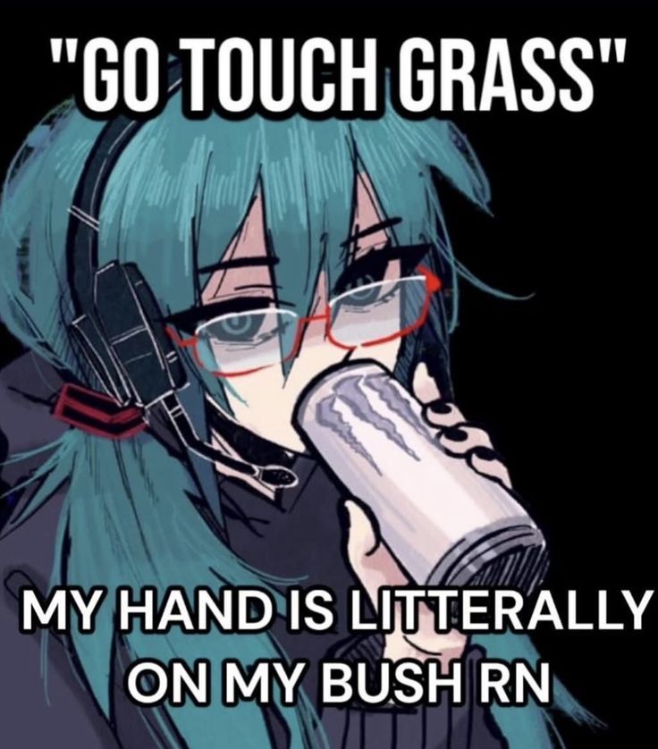 "GO TOUCH GRASS"

MY HAND IS LITTERALLY
ON MY BUSH RN