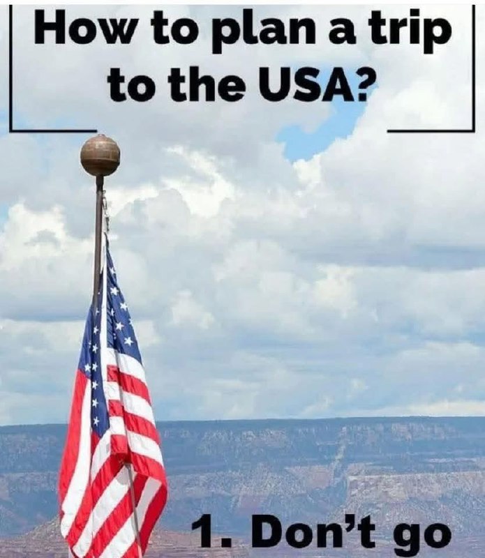 How to plan a trip
to the USA?

1. Don't go