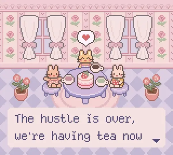 
The hustle is over,
we're having tea now