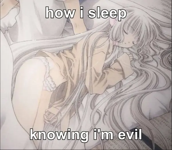 how i sleep

knowing i'm evil