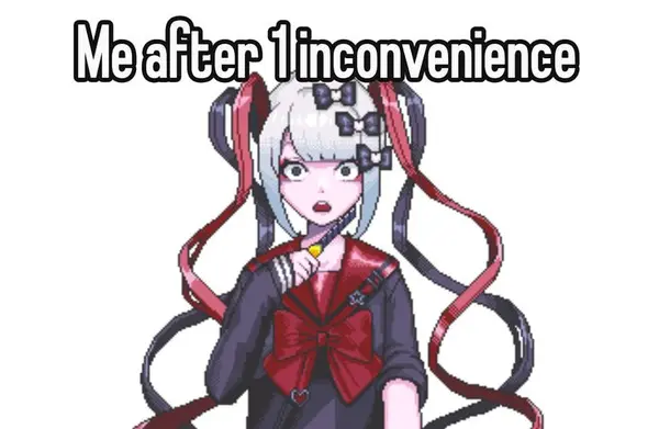 Me after 1 inconvenience