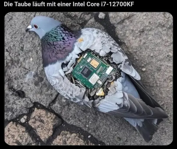 Die Taube läuft mit einer Intel Core i7-12700KF