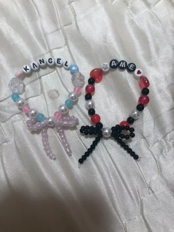 Ame Chan and K-Angel matching bracelets for a cute and stylish look. These bracelets with name charms are perfect for you and your best friend.