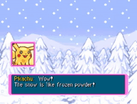 Pikachu: Wow!
The snow is like frozen powder!
