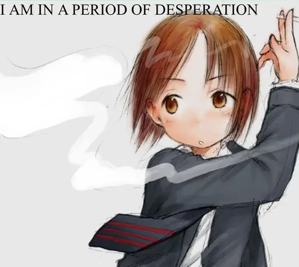 I AM IN A PERIOD OF DESPERATION