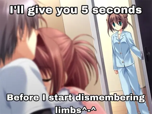 I'll give you 5 seconds

Before I start dismembering
limbs^-^