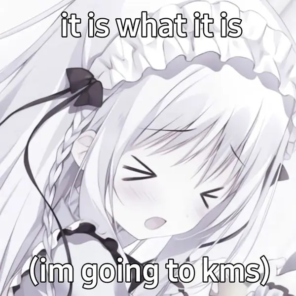 it is what it is

(im going to kms)