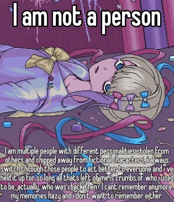 | am nll eopl with different pasar stolen gon
others and chipped away From uct Clranac censaial ways
Ehinoug Nit ose. peop ple to at bette Eofeveruone and | ve

held't'up Forsolshg allt al hats left of i ofame's se eurbs. “who jtused
tobe, actually, who wag sackeenien’ | E remember anymore’
* my memories hazy ant janit’tosremember either. \Y